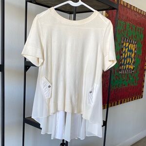 Anthropologie White Asymmetrical Boxy Tunic